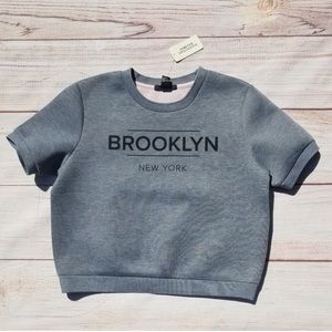 NWOT BROOKLYN NEW YORK Thick Structured Crop Top